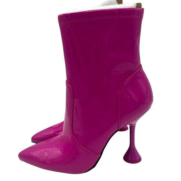 INC International Concepts Women Stretch Booties Fuschia Zip Pointed Size 7.5 M - Picture 3 of 10